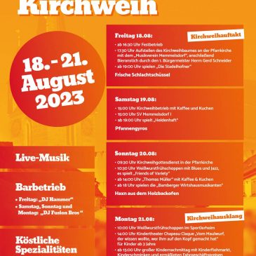 Memmelsdorfer Kirchweih am 18. – 21. August 2023