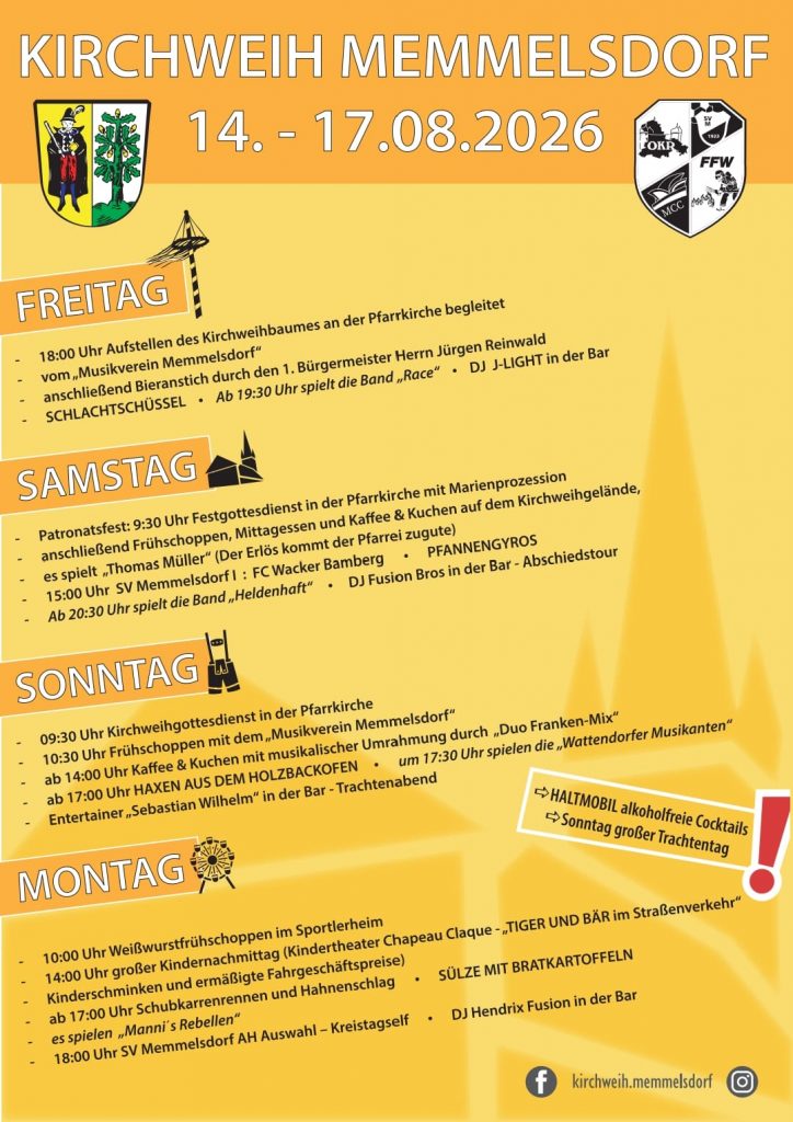 Kirchweih Memmelsdorf 2026