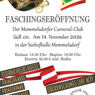 MCC Faschingseröffnung am 14.11.2026
